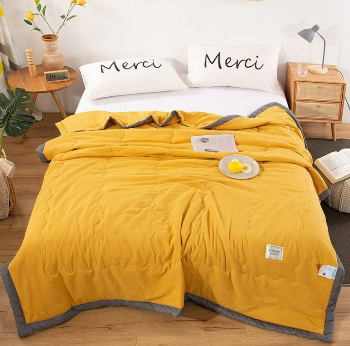Cotton Thin Summer Cool Quilt - Yellow 150*200
